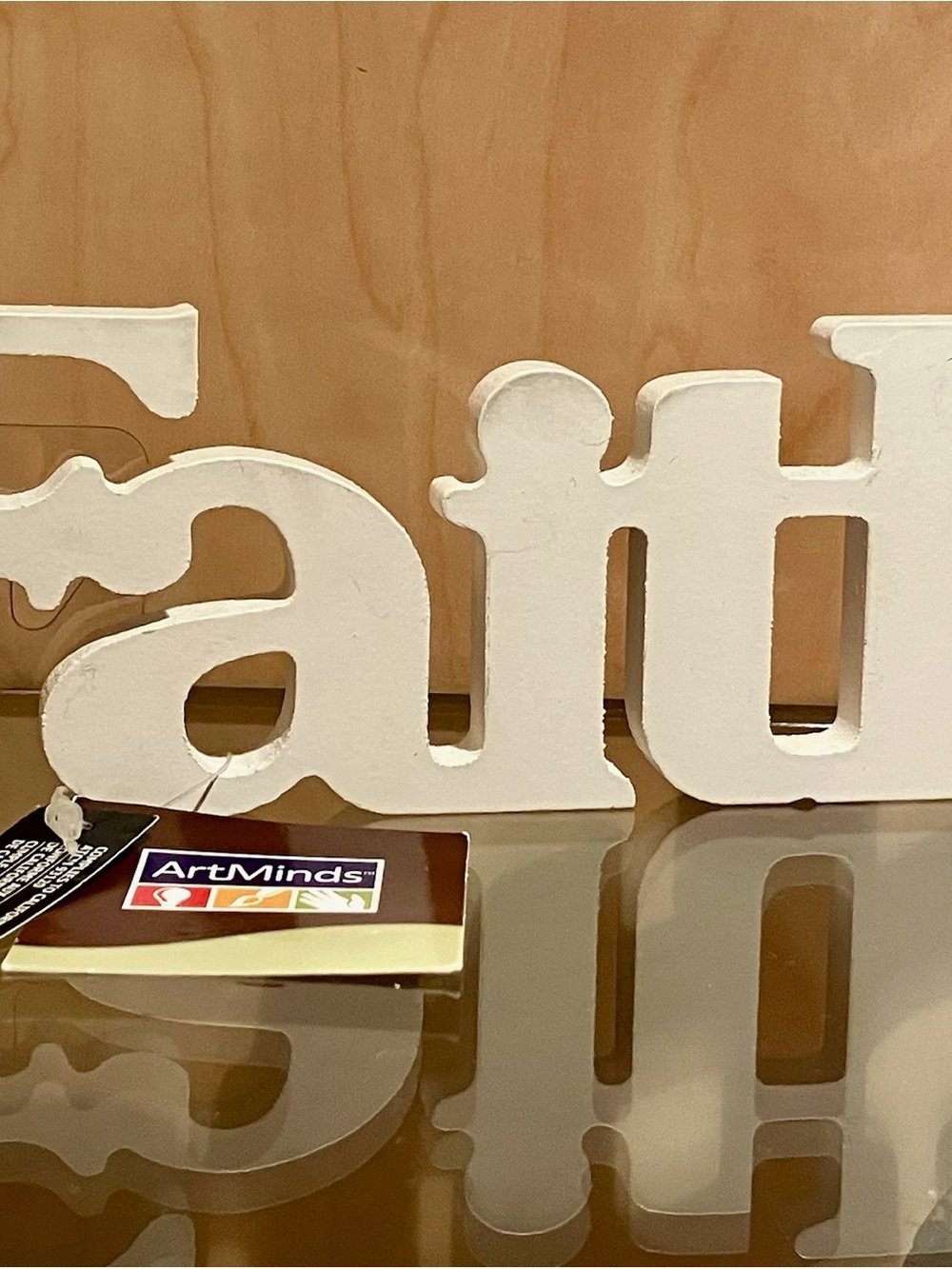 ArtMinds FAITH White Wood Sign 7” –